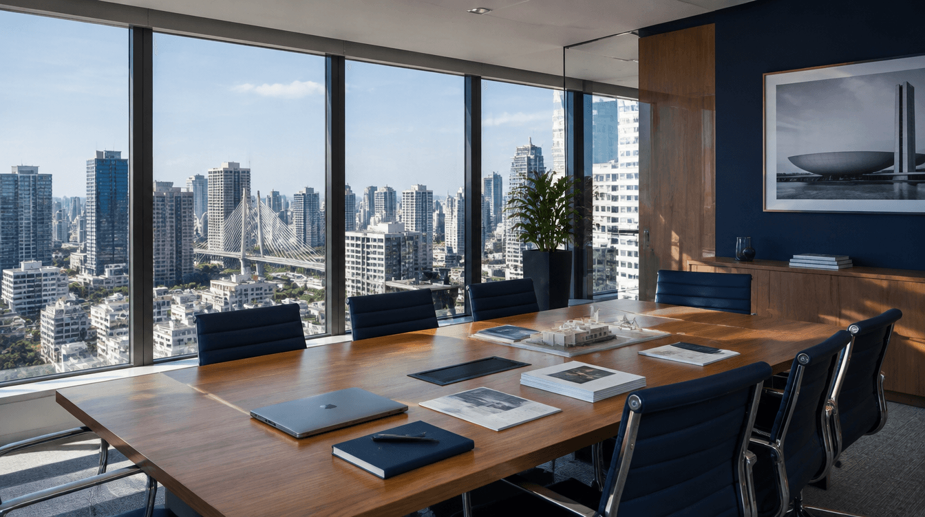 ORBE meeting room overlooking São Paulo